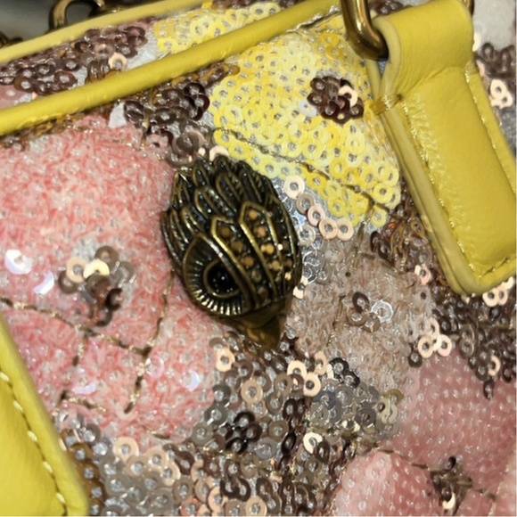 Kurt Geiger Extra Small Kensington Bamboo Handle Sequin Crossbody Bag Purse - Picture 7 of 11